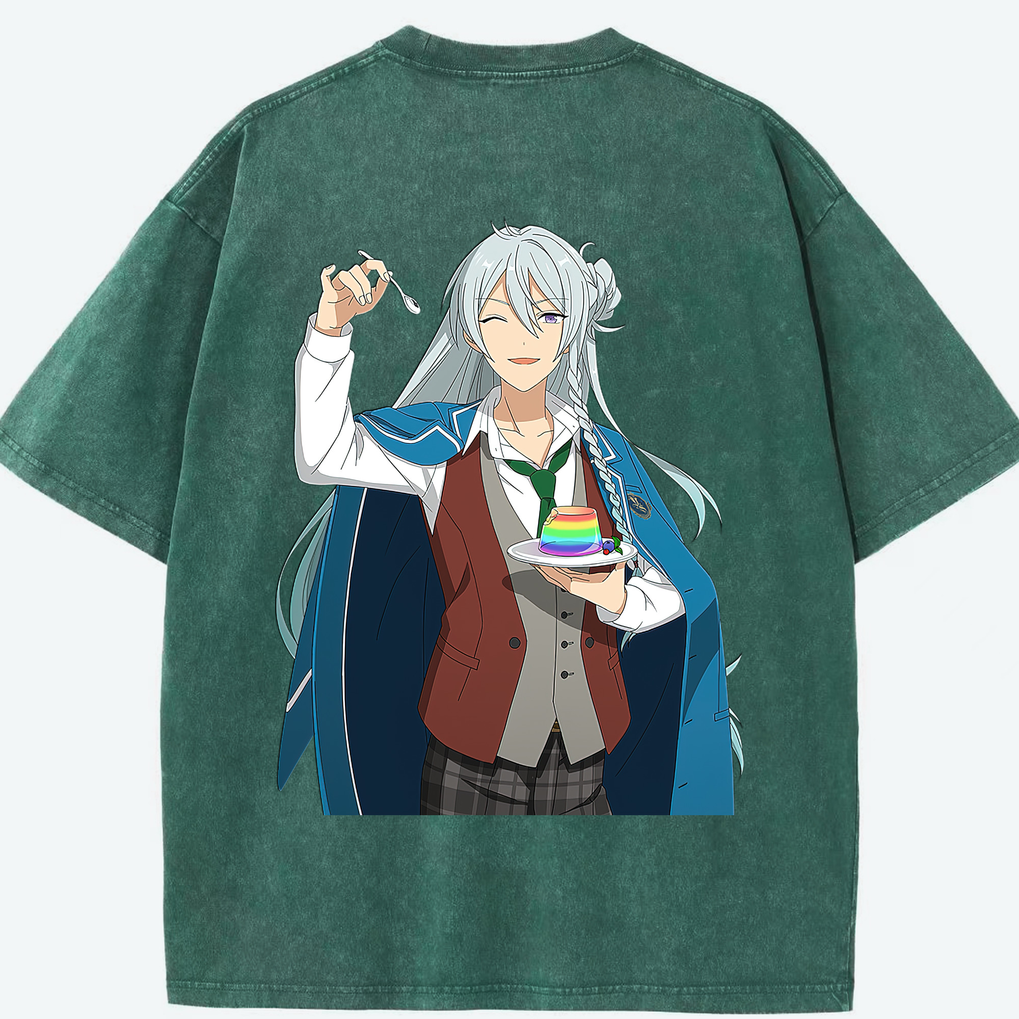 （画像用） あんさんぶるスターズ! Ensemble Stars 綿100% ヴィンテージ風 半袖Tシャツ（背面プリント）